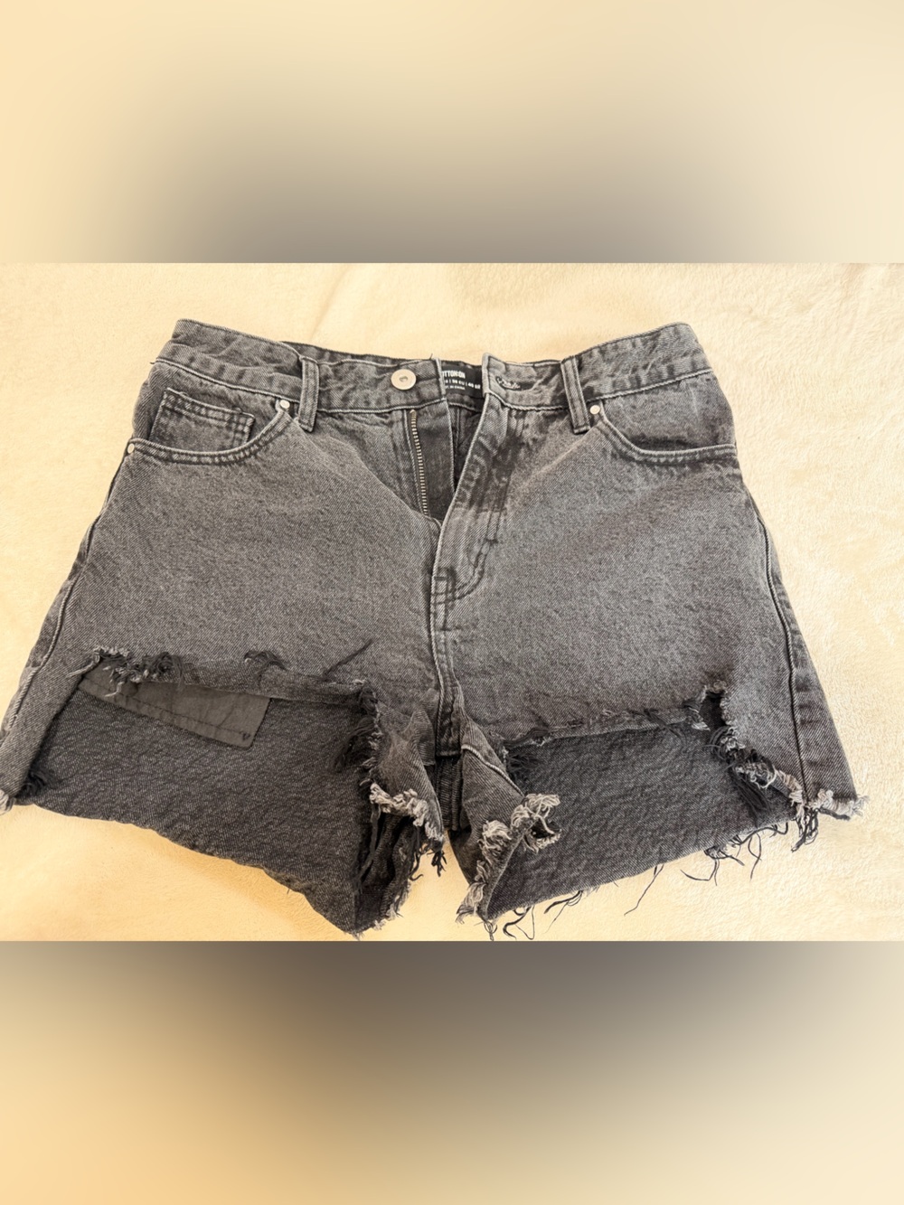 Cotton On Black Washed Denim Shorts